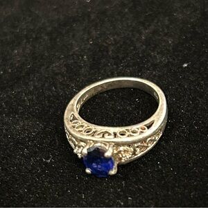 Silver sapphire ring